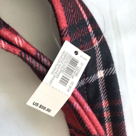 NWT Victoria's Secret Tartan Plaid Fleece Trim Large Logo Tote Bag Holiday Xmas - Picture 4 of 6